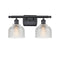 Dayton Bath Vanity Light shown in the Matte Black finish with a Clear shade