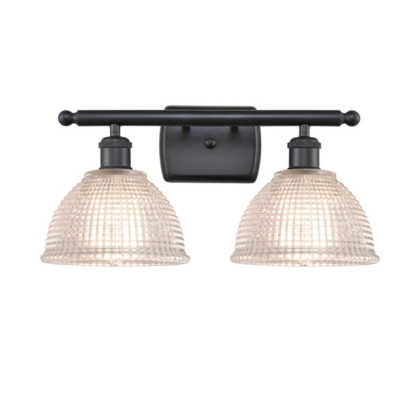 Arietta Bath Vanity Light shown in the Matte Black finish with a Clear shade