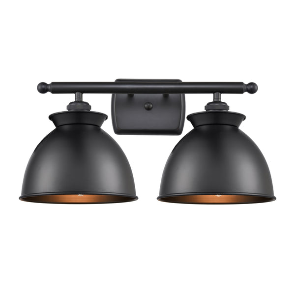 Adirondack Bath Vanity Light shown in the Matte Black finish with a Matte Black shade