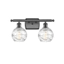 Deco Swirl Bath Vanity Light shown in the Oil Rubbed Bronze finish with a Clear shade