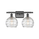Deco Swirl Bath Vanity Light shown in the Oil Rubbed Bronze finish with a Clear shade