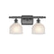 Dayton Bath Vanity Light shown in the Oil Rubbed Bronze finish with a White shade