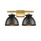 Adirondack Bath Vanity Light shown in the Satin Gold finish with a Matte Black shade