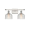 Dayton Bath Vanity Light shown in the White and Polished Chrome finish with a Clear shade