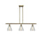 Conesus Island Light shown in the Antique Brass finish with a Clear Crackle shade