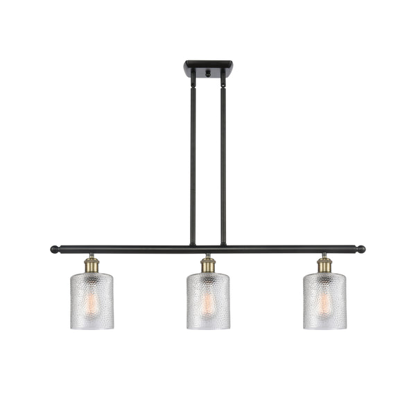 Cobbleskill Island Light shown in the Black Antique Brass finish with a Clear shade