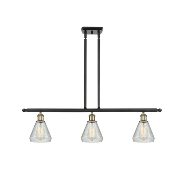 Conesus Island Light shown in the Black Antique Brass finish with a Clear Crackle shade