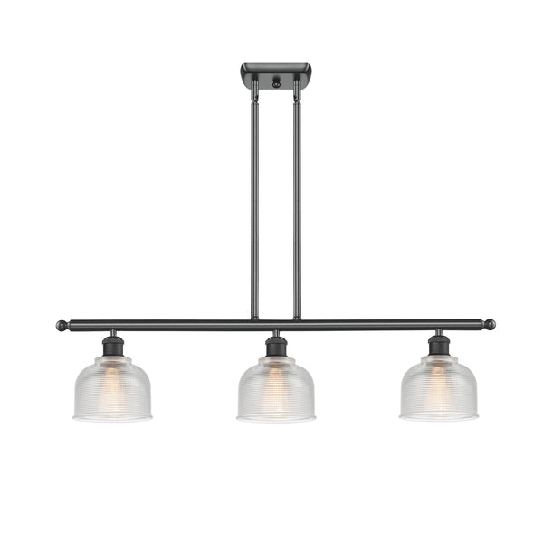 Dayton Island Light shown in the Matte Black finish with a Clear shade