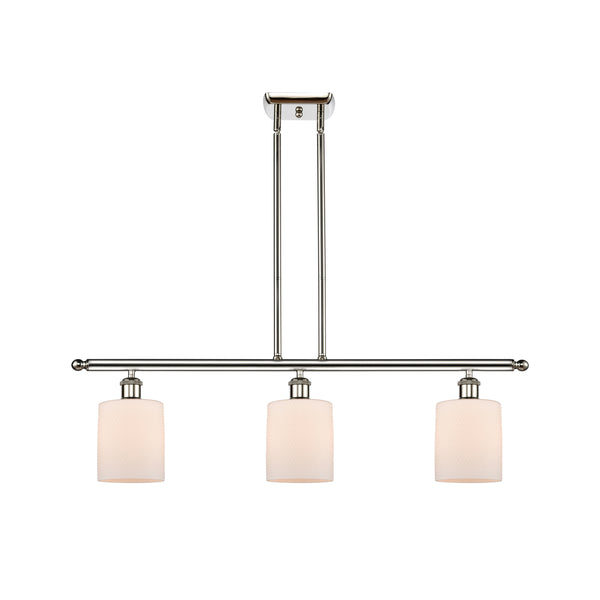 Cobbleskill Island Light shown in the Polished Nickel finish with a Matte White shade