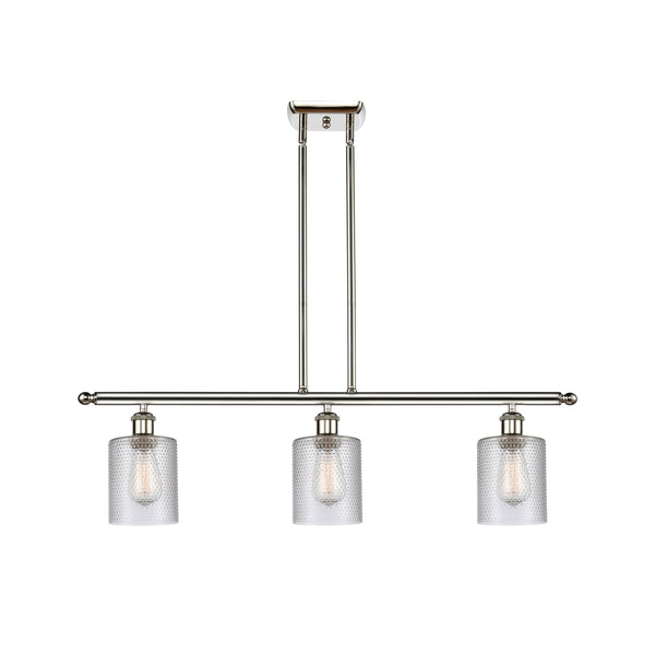 Cobbleskill Island Light shown in the Polished Nickel finish with a Clear shade