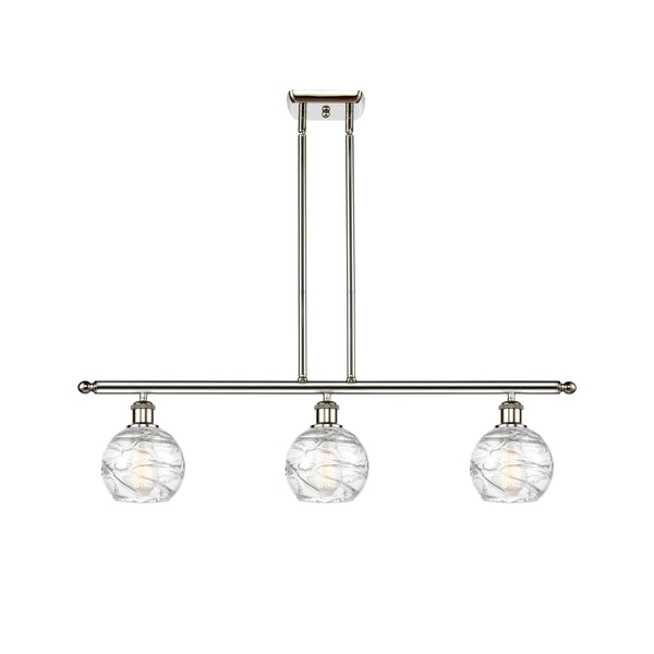 Deco Swirl Island Light shown in the Polished Nickel finish with a Clear shade