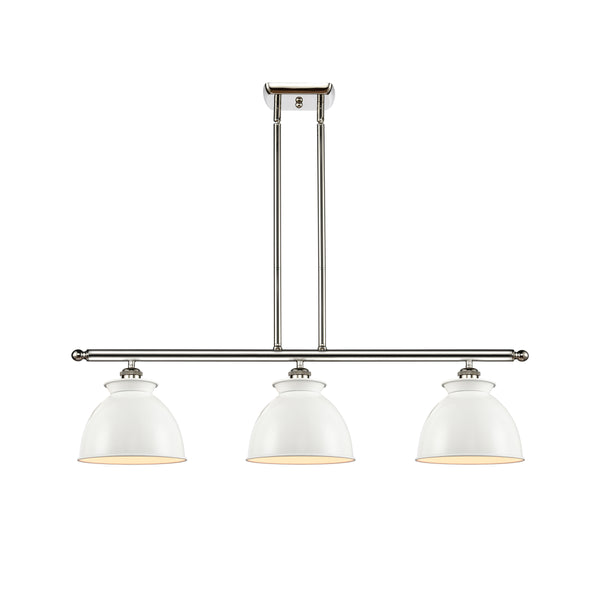 Adirondack Island Light shown in the Polished Nickel finish with a Glossy White shade