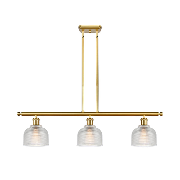 Dayton Island Light shown in the Satin Gold finish with a Clear shade