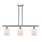 Cobbleskill Island Light shown in the Brushed Satin Nickel finish with a Matte White shade