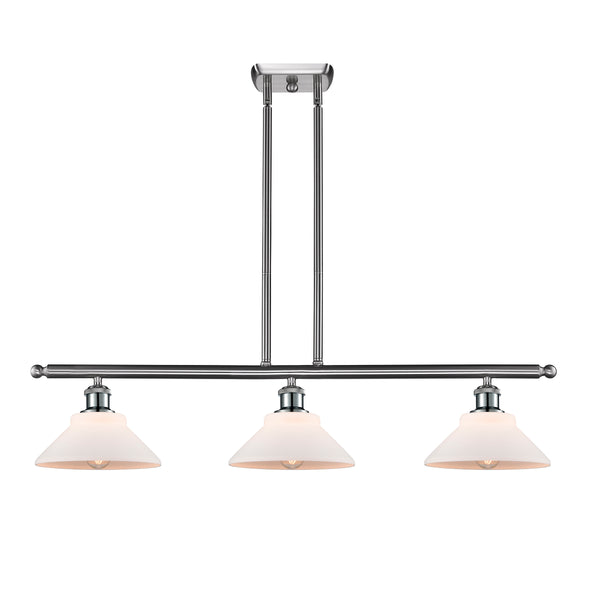 Orwell Island Light shown in the Brushed Satin Nickel finish with a Matte White shade