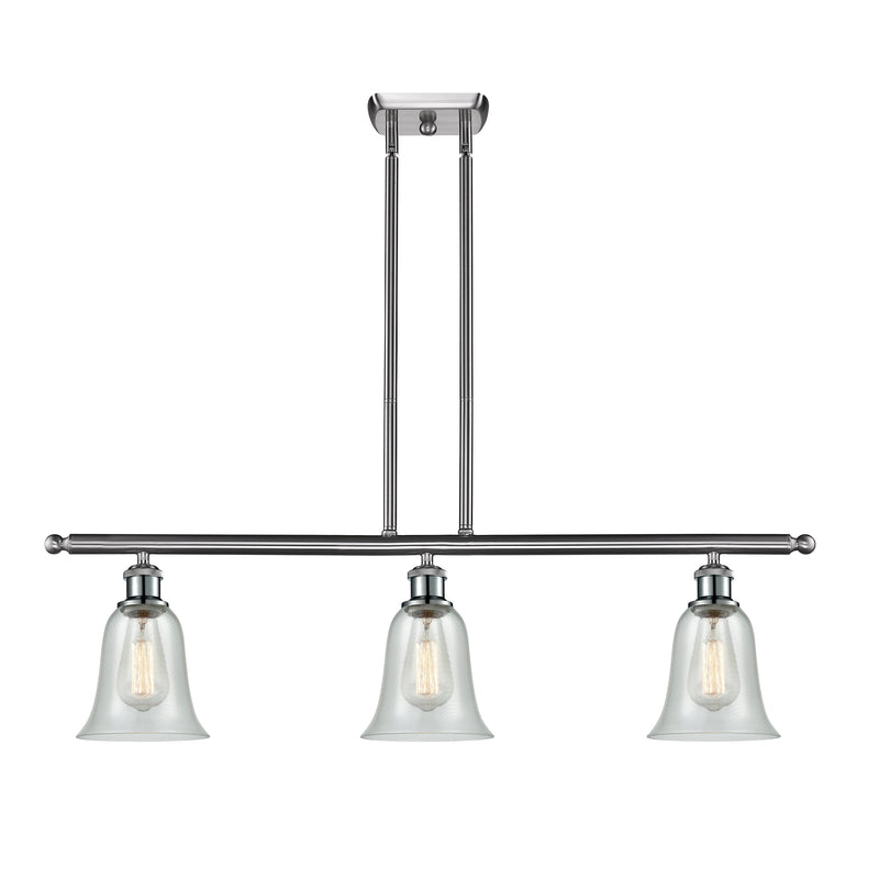 Hanover Island Light shown in the Brushed Satin Nickel finish with a Fishnet shade