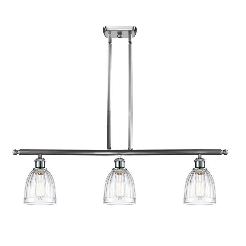 Brookfield Island Light shown in the Brushed Satin Nickel finish with a Clear shade