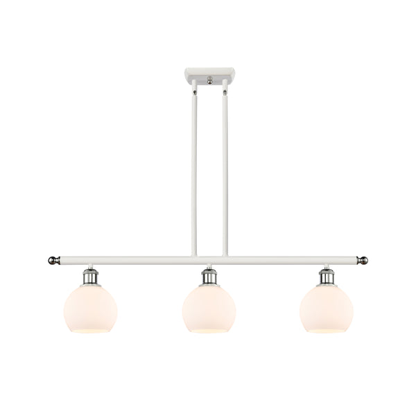 Athens Island Light shown in the White and Polished Chrome finish with a Matte White shade