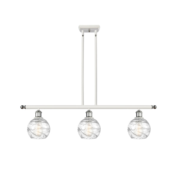 Deco Swirl Island Light shown in the White and Polished Chrome finish with a Clear shade