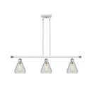 Conesus Island Light shown in the White and Polished Chrome finish with a Clear Crackle shade