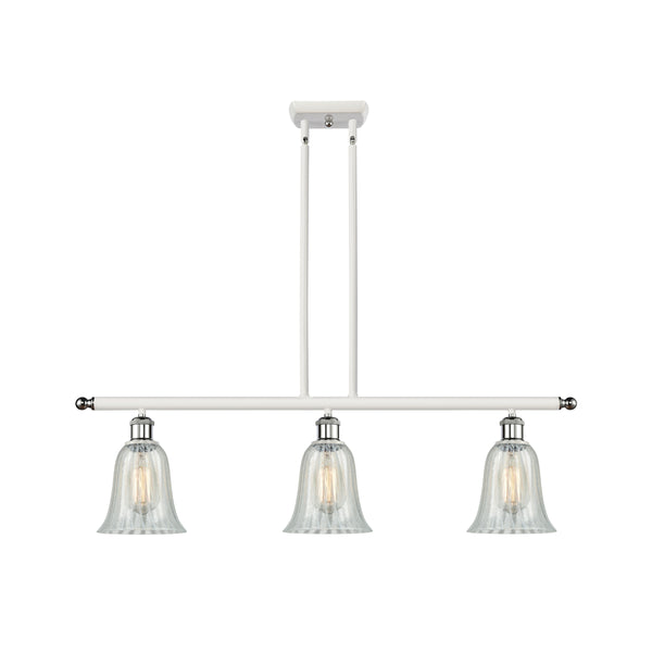 Hanover Island Light shown in the White and Polished Chrome finish with a Mouchette shade