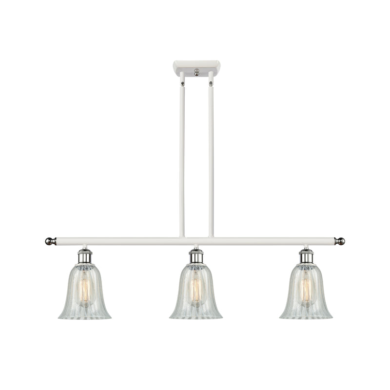 Hanover Island Light shown in the White and Polished Chrome finish with a Mouchette shade