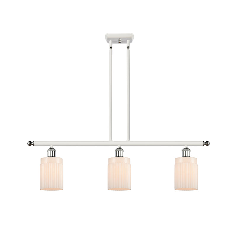 Hadley Island Light shown in the White and Polished Chrome finish with a Matte White shade