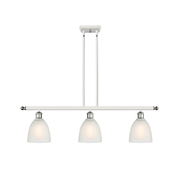 Castile Island Light shown in the White and Polished Chrome finish with a White shade