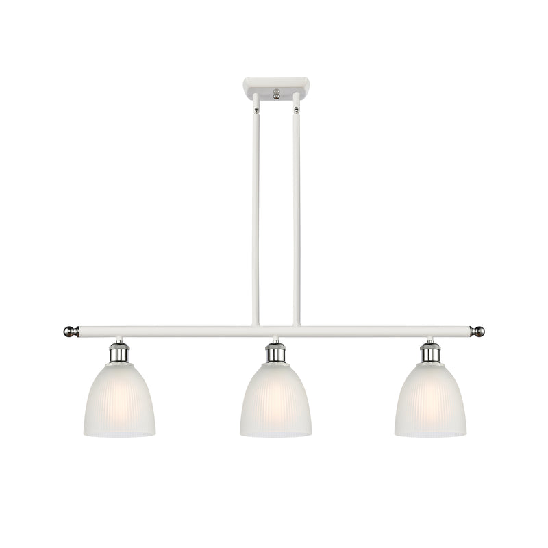 Castile Island Light shown in the White and Polished Chrome finish with a White shade