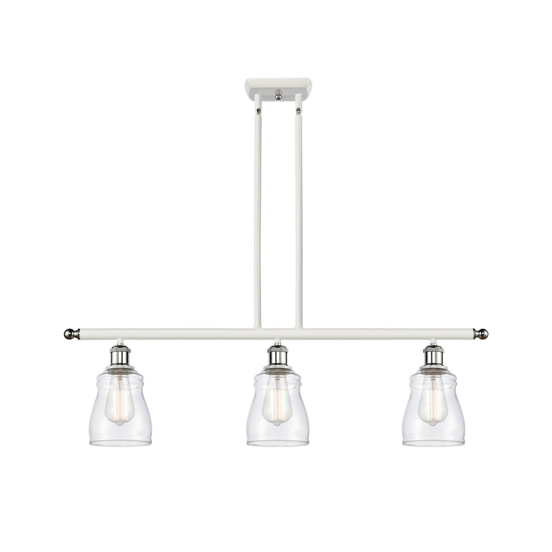 Ellery Island Light shown in the White and Polished Chrome finish with a Clear shade