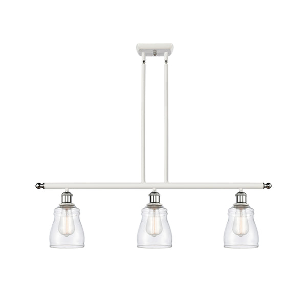 Ellery Island Light shown in the White and Polished Chrome finish with a Clear shade