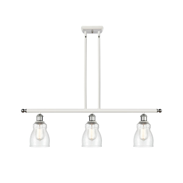 Ellery Island Light shown in the White and Polished Chrome finish with a Seedy shade