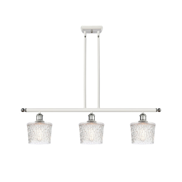 Niagra Island Light shown in the White and Polished Chrome finish with a Clear shade