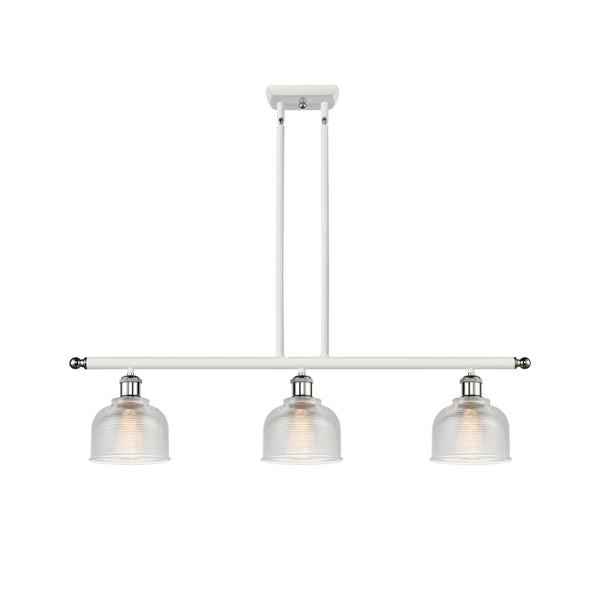 Dayton Island Light shown in the White and Polished Chrome finish with a Clear shade