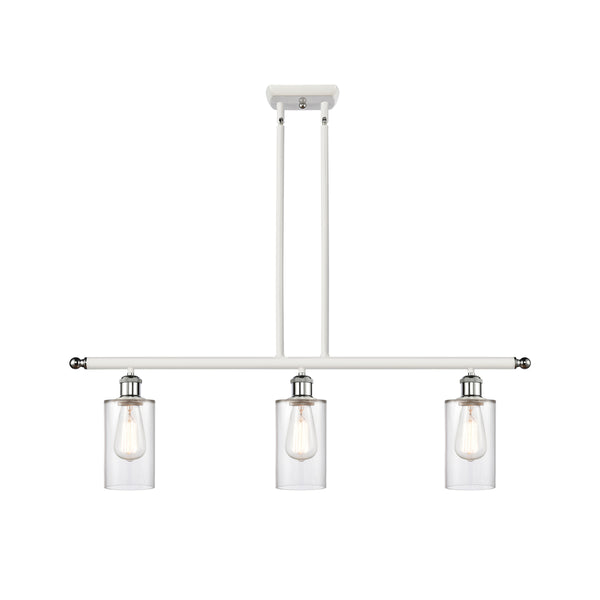 Clymer Island Light shown in the White and Polished Chrome finish with a Clear shade