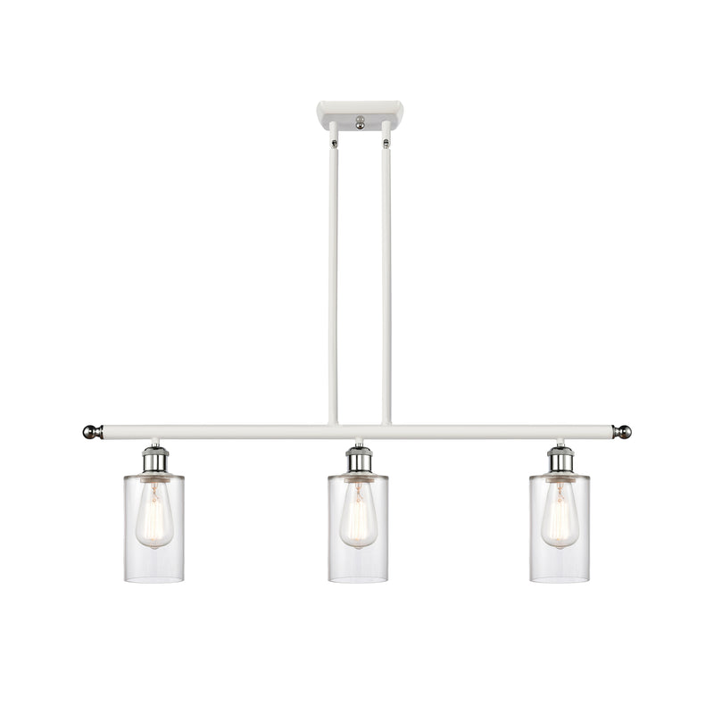 Clymer Island Light shown in the White and Polished Chrome finish with a Clear shade