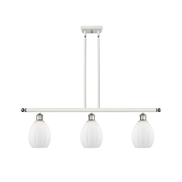 Eaton Island Light shown in the White and Polished Chrome finish with a Matte White shade