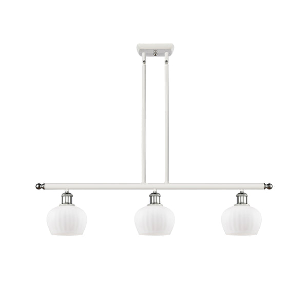 Fenton Island Light shown in the White and Polished Chrome finish with a Matte White shade