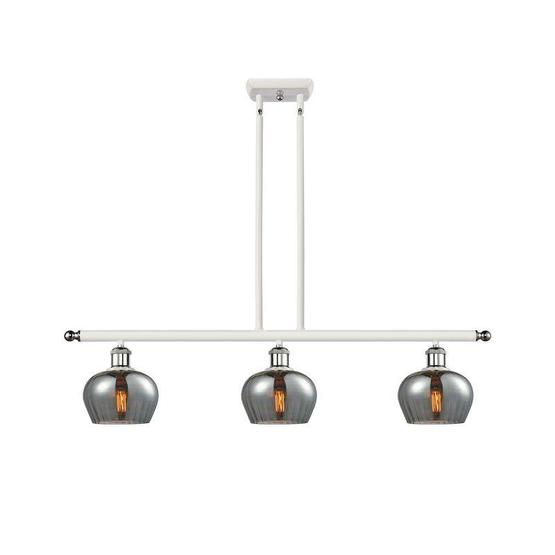 Fenton Island Light shown in the White and Polished Chrome finish with a Plated Smoke shade