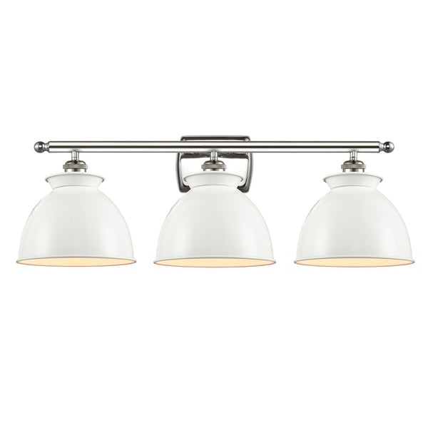 Adirondack Bath Vanity Light shown in the Polished Nickel finish with a Glossy White shade
