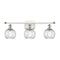 Deco Swirl Bath Vanity Light shown in the White and Polished Chrome finish with a Clear shade