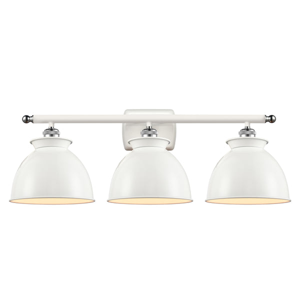 Adirondack Bath Vanity Light shown in the White and Polished Chrome finish with a Glossy White shade