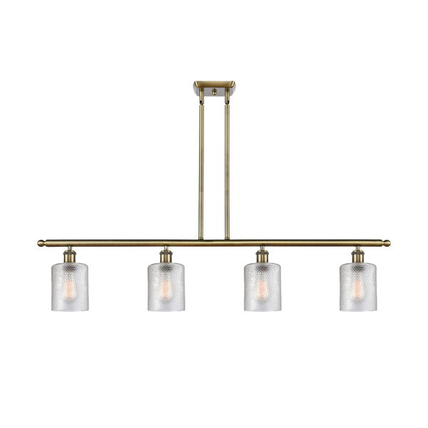 Cobbleskill Island Light shown in the Antique Brass finish with a Clear shade