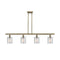 Cobbleskill Island Light shown in the Antique Brass finish with a Clear shade