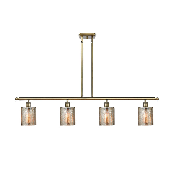 Cobbleskill Island Light shown in the Antique Brass finish with a Mercury shade