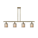 Cobbleskill Island Light shown in the Antique Brass finish with a Mercury shade