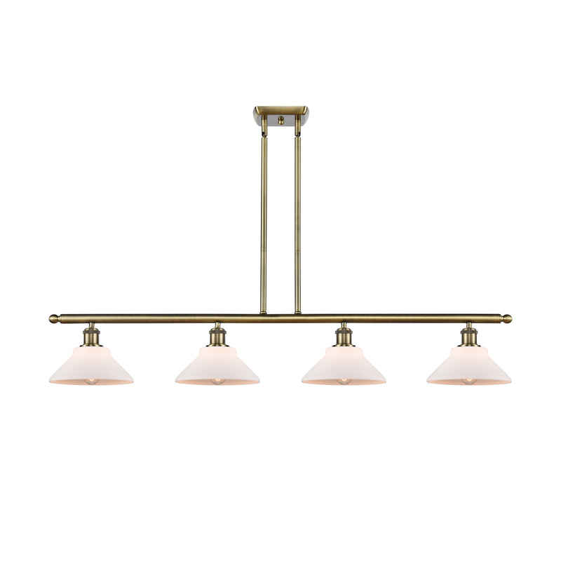 Orwell Island Light shown in the Antique Brass finish with a Matte White shade