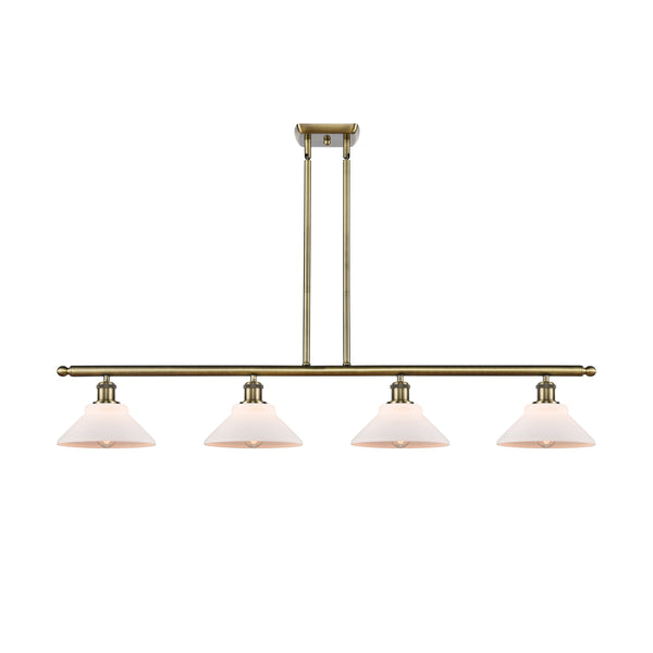 Orwell Island Light shown in the Antique Brass finish with a Matte White shade