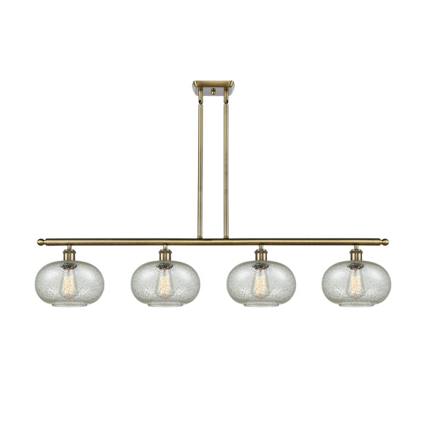 Gorham Island Light shown in the Antique Brass finish with a Mica shade