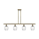 Salina Island Light shown in the Antique Brass finish with a Clear Spiral Fluted shade